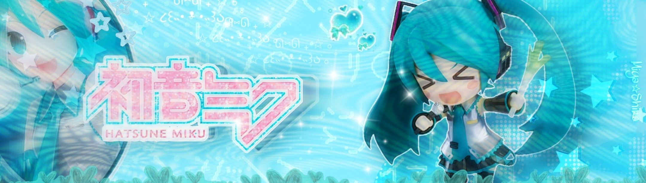 Banner promoting Hatsune Miku.